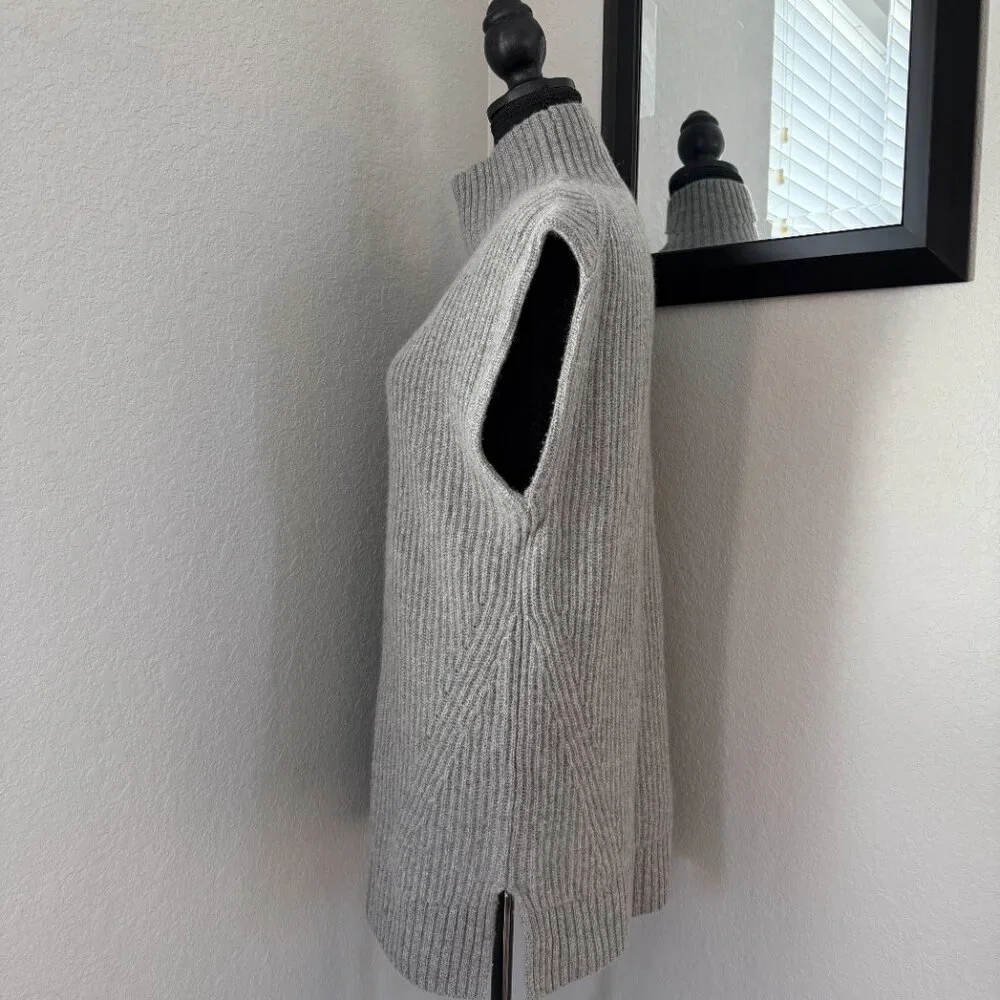 J CREW 100% Cashmere Sleeveless Turtleneck Tunic Gray XS/S